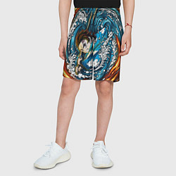 Шорты детские Танджиро Камадо Клинок демонов, цвет: 3D-принт — фото 2