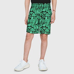 Шорты детские Зеленый абстрактный узор, цвет: 3D-принт — фото 2