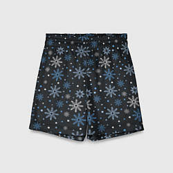 Шорты детские Снежинки, цвет: 3D-принт
