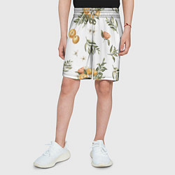 Шорты детские Цветы и Мандарин, цвет: 3D-принт — фото 2