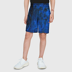 Шорты детские Синий абстрактный дым, цвет: 3D-принт — фото 2