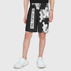 Шорты детские FINAL FANTASY XIV на темном фоне с сотами, цвет: 3D-принт — фото 2