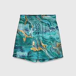 Шорты детские Имитация малахита, цвет: 3D-принт