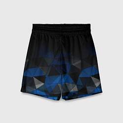 Шорты детские Черно-синий геометрический, цвет: 3D-принт