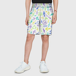 Шорты детские Паттерн из разноцветных стрелочек, цвет: 3D-принт — фото 2
