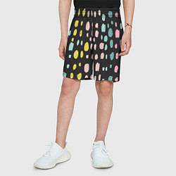 Шорты детские Разноцветные абстрактные пятна, цвет: 3D-принт — фото 2