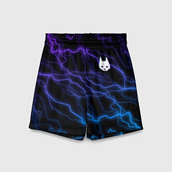 Шорты детские Stray - молнии - неон, цвет: 3D-принт