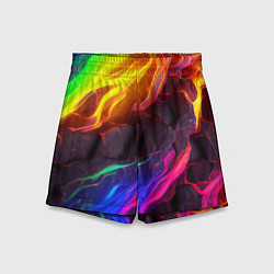 Детские шорты Neon rainbow lava