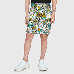 Шорты детские Abstract pattern waves and streaks, цвет: 3D-принт — фото 2