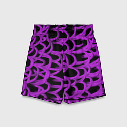 Шорты детские Нити из фиолетовой краски, цвет: 3D-принт