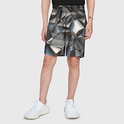 Шорты детские Полигональная скальная текстура - объём, цвет: 3D-принт — фото 2
