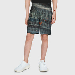 Шорты детские Абстрактные тени и капли красок, цвет: 3D-принт — фото 2