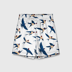 Шорты детские Ласточки парят в небе, цвет: 3D-принт
