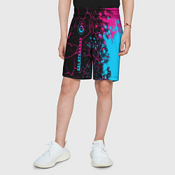 Шорты детские Galatasaray - neon gradient: по-вертикали, цвет: 3D-принт — фото 2