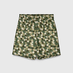 Шорты детские Милитари звезда, цвет: 3D-принт