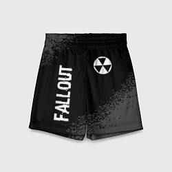 Детские шорты Fallout glitch на темном фоне: надпись, символ