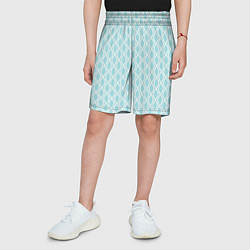 Шорты детские Голубые узоры - волны, цвет: 3D-принт — фото 2