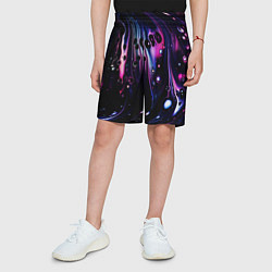Шорты детские Фиолетовая вода и краски, цвет: 3D-принт — фото 2