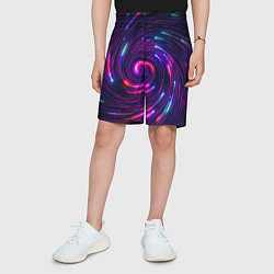 Шорты детские НЕОНОВАЯ ЧЁРНАЯ ДЫРА, цвет: 3D-принт — фото 2