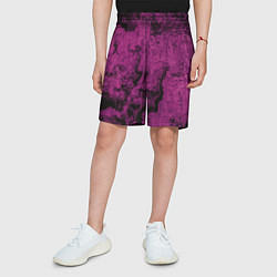 Шорты детские Тёмно-розовые краски во тьме, цвет: 3D-принт — фото 2