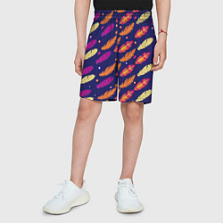 Шорты детские Перья и бусы, цвет: 3D-принт — фото 2