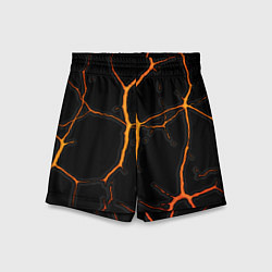 Шорты детские Оранжевые трещины, цвет: 3D-принт