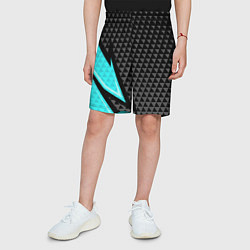 Шорты детские Черно-голубая абстракция, цвет: 3D-принт — фото 2