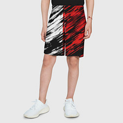 Шорты детские Белые и красные полосы, цвет: 3D-принт — фото 2