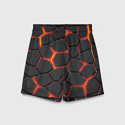 Детские шорты Неоновый разлом - жёлтый