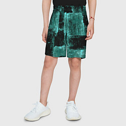 Шорты детские Зелёный абстракт, цвет: 3D-принт — фото 2