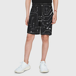 Шорты детские Зелёный абстрактный игровой, цвет: 3D-принт — фото 2