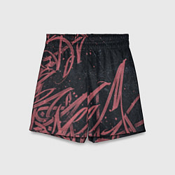 Шорты детские Бордовое граффити, цвет: 3D-принт