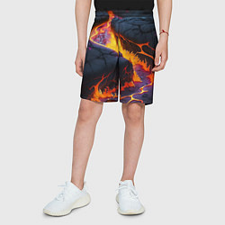 Шорты детские Оранжевая лава, цвет: 3D-принт — фото 2