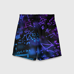 Шорты детские Неоновые формулы, цвет: 3D-принт