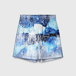 Шорты детские Ледяной и пиксельный паттерн, цвет: 3D-принт
