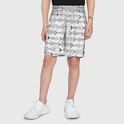 Шорты детские Рыбные скелетики, цвет: 3D-принт — фото 2
