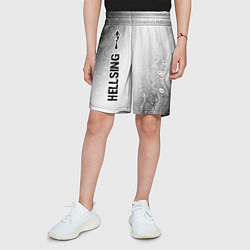 Шорты детские Hellsing glitch на светлом фоне: по-вертикали, цвет: 3D-принт — фото 2