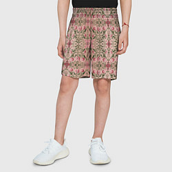 Шорты детские Переплетение из розовых цветов, цвет: 3D-принт — фото 2