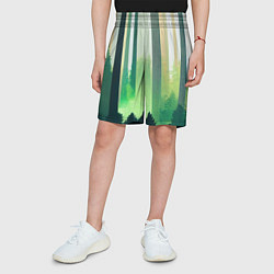 Шорты детские Прохладный лес, цвет: 3D-принт — фото 2
