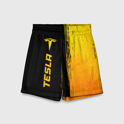 Шорты детские Tesla - gold gradient: по-вертикали, цвет: 3D-принт