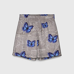 Детские шорты Газетные обрывки и синие бабочки