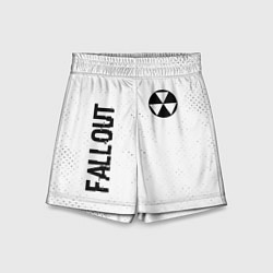 Детские шорты Fallout glitch на светлом фоне: надпись, символ