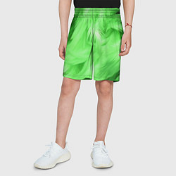 Шорты детские Зеленые абстрактные листья, цвет: 3D-принт — фото 2