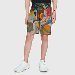 Шорты детские Искусство Кандинского - Доминирующая кривая, цвет: 3D-принт — фото 2