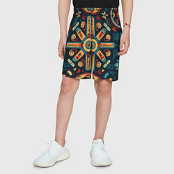 Шорты детские Симметричный орнамент в славянском стиле, цвет: 3D-принт — фото 2