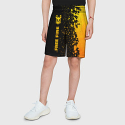 Шорты детские Free Fire - gold gradient по-вертикали, цвет: 3D-принт — фото 2