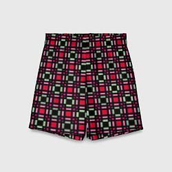 Детские шорты Красно-черный зеленый геометрический узор
