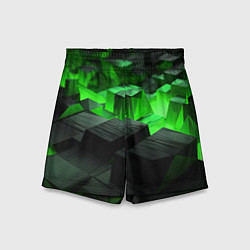 Шорты детские Глубина зеленых плоскостей, цвет: 3D-принт