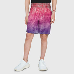 Шорты детские Абстракция - сине-красные облака, цвет: 3D-принт — фото 2