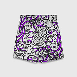 Детские шорты Фиолетовые кружевные узоры